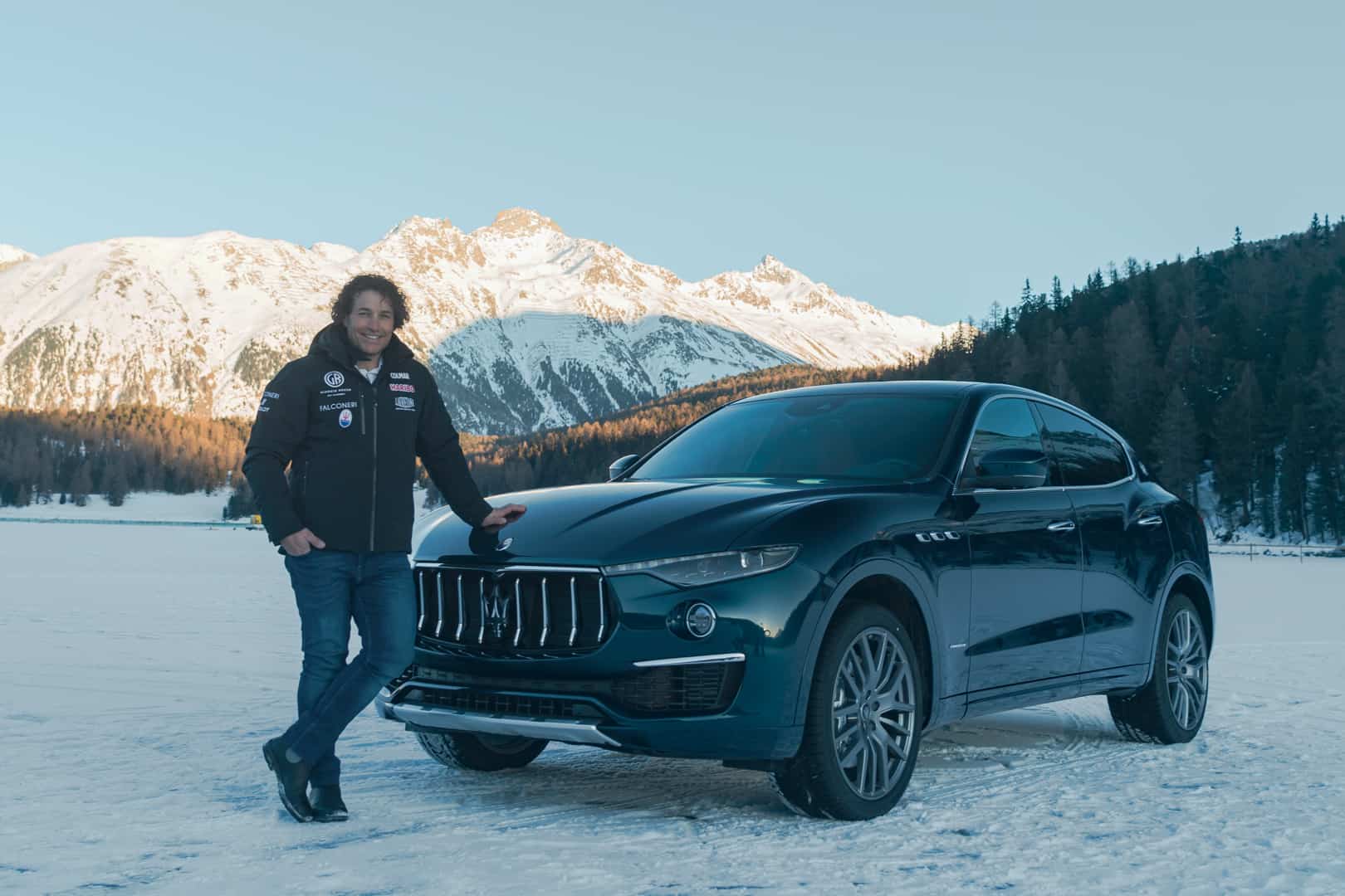 Slalom World Champion Giorgio Rocca with Maserati Levante Royale_St Moritz 2020
